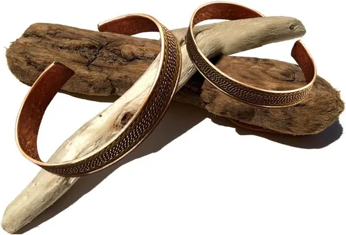 Vista 3 de HHH - Pulsera de cobre para hombres y mujeres, ajustable, duradera, cobre puro, ligera, 100%, Cobre