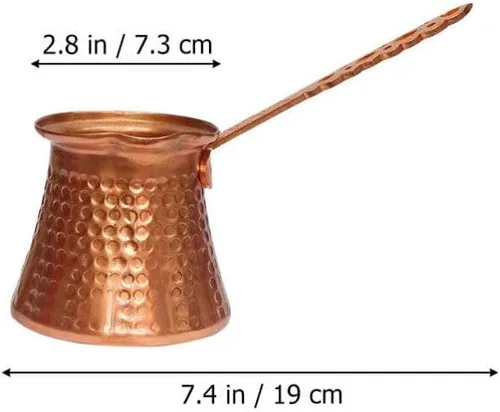 Vista 4 de IMIKEYA Cafetera turca, cafetera griega árabe de 10.8 fl oz, mini calentador de leche, sartén de calentamiento de mantequilla, mini olla de fusión
