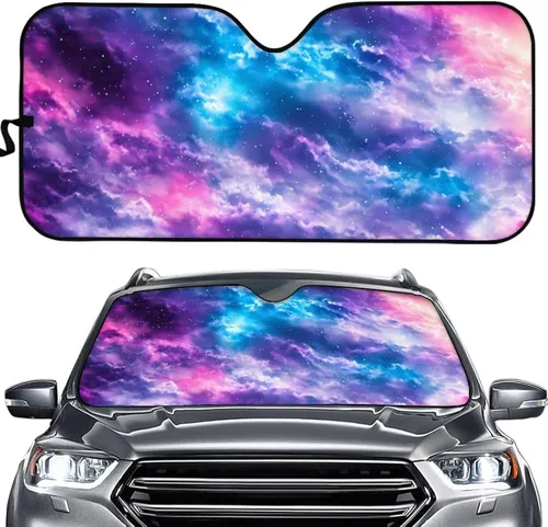 Vista 6 de Clohomin - Parasol para parabrisas de coche, bloquea los rayos UV, protector de visera, parasol para mantener tu vehículo fresco, ajuste universal
