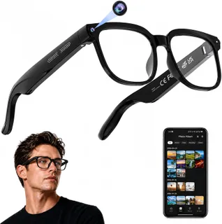 Gafas inteligentes AI con cámara, video 4K, traducción en tiempo real