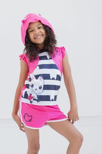 Vista 4 de Dreamworks Gabby's Dollhouse Kitty Fairy Pandy Paws - Camiseta sin mangas y pantalones cortos para niñas pequeñas y grandes