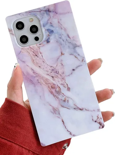 Vista 45 de Elegante Funda con Concha de Madre Perla para Niña Compatible con iPhone 14 de 6.1 Pulgadas, Funda Rectángulo con Borde, Elegante y delgada