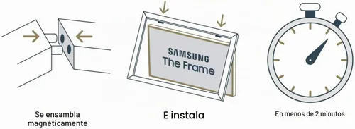 Vista 4 de Marco de TV decorativo dorado de 3 pulgadas para televisores Samsung The Frame/Pro