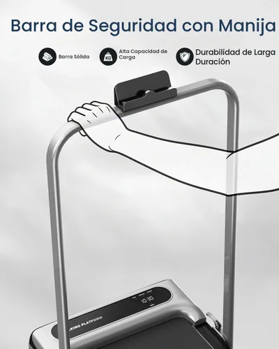 Vista 2 de Walking Pad Treadmill for Home, Walking Pad with Incline and Handle Bar Negro