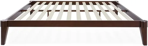 Vista 14 de Bme Chalipa Base de cama Queen de 14 pulgadas, plataforma de madera maciza, marco de cama de carpintería japonesa, soporte de listones de madera,