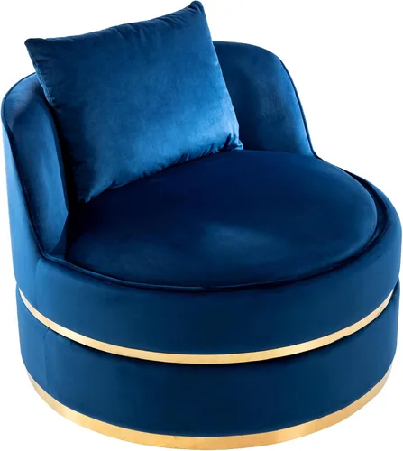 Vista 8 de Harper & Bright Designs Silla giratoria de 360 grados, moderna silla tapizada de terciopelo, silla suave con cojín de asiento para sala de estar