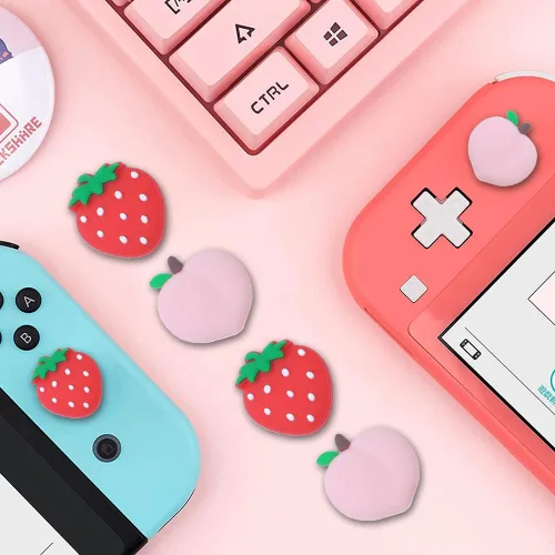 Vista 6 de PERFECTSIGHT Juego de 4 fundas para palanca de mando para Switch Lite/OLED, para Nintendo Switch, para Switch Lite/OLED, cubierta de botón analógica