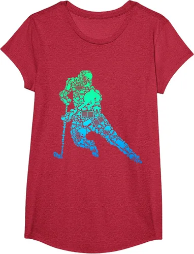 Vista 52 de Jugador de hockey sobre hielo Camiseta de hockey sobre hielo para hombres y niños Asphalt Grey