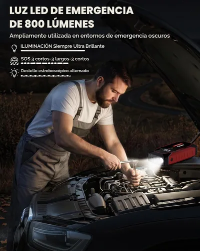 Vista 4 de Jump Starter 7000A Paquete de baterías de arranque de coche 7000A con bolsa de almacenamiento