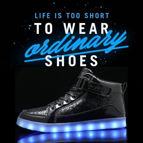 Vista 2 de IGxx Luz LED Zapatos deportivos con luces para hombres, zapatos deportivos de caña alta con LED, recargar con USB, zapatos, mujeres, brillante