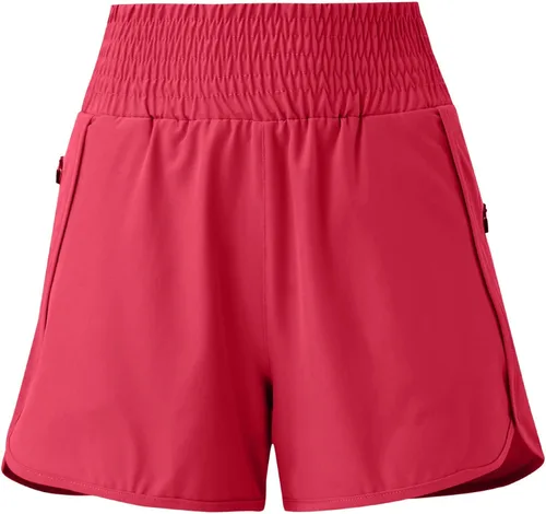 Vista 3 de Butt Lifting Shorts Sports High Rise Sporty Cotton High Waisted Comfy Shorts for Women Trousers Cargo Shorts Pants Red