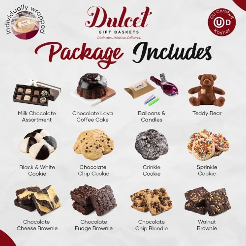 Vista 6 de Caja de regalo de cumpleaños, regalos de comida de cumpleaños, cestas de regalo de chocolate gourmet para mujeres, mamá, papá, él, ella