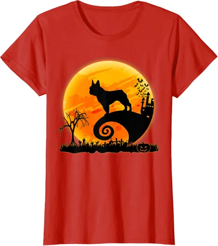 Vista 108 de Camiseta divertida de disfraz de Halloween para perro y luna de Bulldog francés, Negro, S