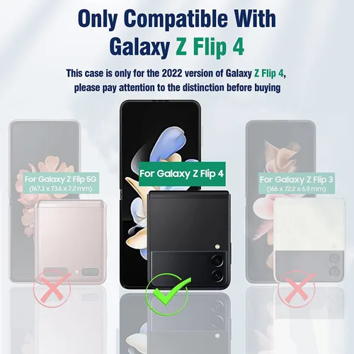 Vista 2 de Miimall Compatible con Samsung Galaxy Z Flip 4, panel de PC translúcido mate antihuellas con borde de TPU suave, funda protectora completa ultrafina