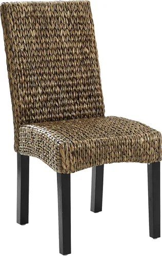 Vista 7 de Crosley Furniture Edgewater - Juego de 4 sillas de comedor de ratán de fibra natural tejidas a mano, color hierba marina