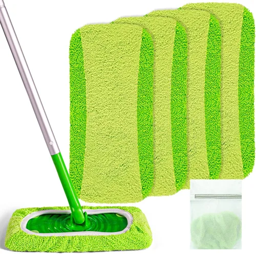 Vista 15 de Almohadillas de microfibra reutilizables compatibles con trapeador Swiffer Sweeper Mop Verde bosque