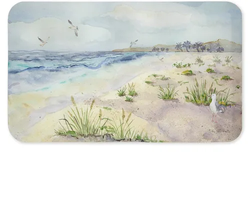Vista 11 de Aerial Beachscape Impression, 30 x 18 Inch Anti-Fatigue Kitchen Mat Aerial Beachscape Waves