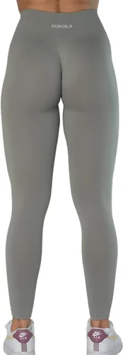 Vista 5 de AUROLA Leggings de entrenamiento para mujer, control de abdomen, a prueba de sentadillas, acanalados, gruesos, sin costuras, pantalones activos