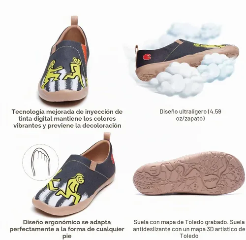 Vista 7 de UIN Mocasines casuales para mujer, de viaje, pintados, para caminar, ligeros, cómodos, de lona, tenis de moda Abbey Road