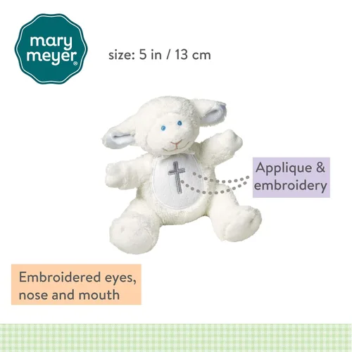 Vista 5 de Peluche sonajero de bautismo, de cordero Mary Meyer