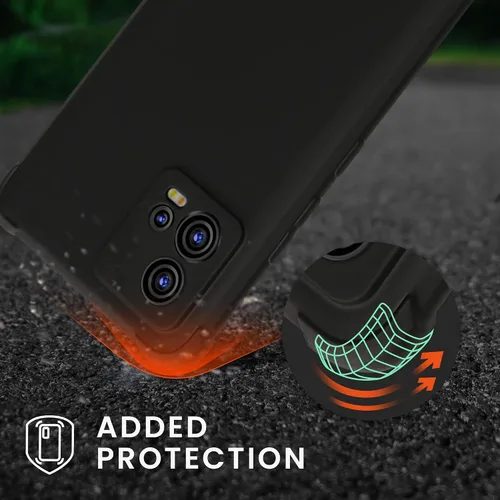 Vista 6 de kwmobile Funda cruzada compatible con Motorola Moto G72 - Funda de silicona TPU con correa - Negro