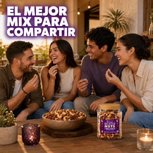 Vista 5 de Member's Mark Deluxe - Mezcla de frutos secos tostados con sal marina (34 onzas)