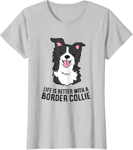 Vista 19 de Camiseta Border Collie Owner Life Is Better With a Border Collie Dog, Blanco, S