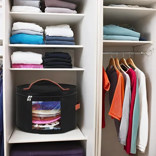 Vista 2 de Memfish Caja de sombreros para mujer, cajas de almacenamiento de 16.93 pulgadas de profundidad x 10.24 pulgadas de alto, organizador grande