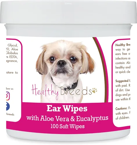 Vista 192 de Healthy Breeds Affenpinscher Toallitas de limpieza de oídos con aloe y eucalipto para perros, 100