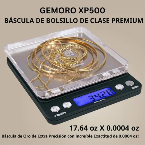 Vista 2 de GemOro Platinum XP500 - Báscula de bolsillo Jewelers, báscula portátil de encimera con precisión duradera, herramienta digital precisa con lectura