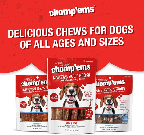 Vista 8 de Chomp'ems - Palitos de carne de res natural de larga duración, masticables