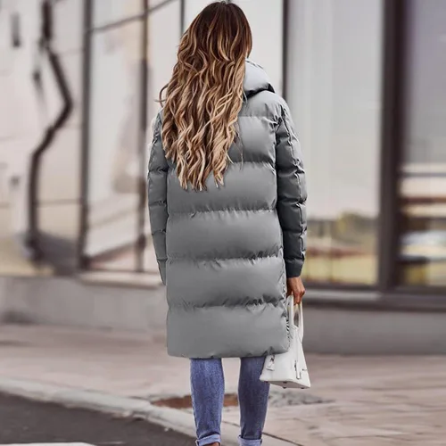 Vista 3 de faweijlr Abrigos y chaquetas para mujer, impermeables, gruesas, con capucha, forro polar sintético, para invierno