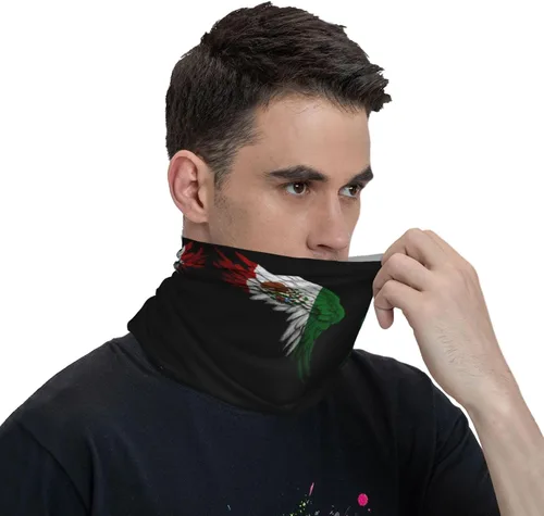 Vista 8 de Pasamontañas con alas de bandera mexicana mexicana, bandana para el cuello, polaina para el cuello, máscara facial para hombres y mujeres