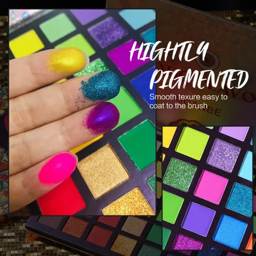 Vista 5 de UCANBE EXOTIC FLAVORS - Paleta de maquillaje de sombra de ojos de neón – 48 colores de alta pigmentación – Juego de regalo de paleta de maquillaje