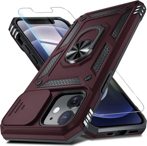 Vista 154 de Janmitta Funda para iPhone 8 Plus/7 Plus/6 Plus, Cubierta de Teléfono con Cubierta Deslizante Integrada para Lente de Cámara + Protector