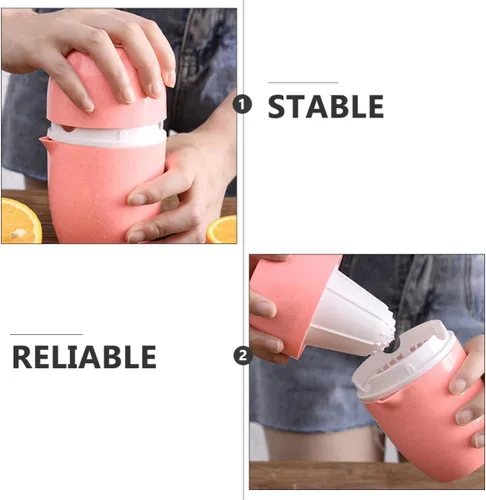 Vista 4 de 2 Pcs Manual Fruit Juicer Portable Orange Lemon Squeezer Non-electric Handheld Citrus Press for Household Use Easy to Clean Safe Kitchen Tool Random
