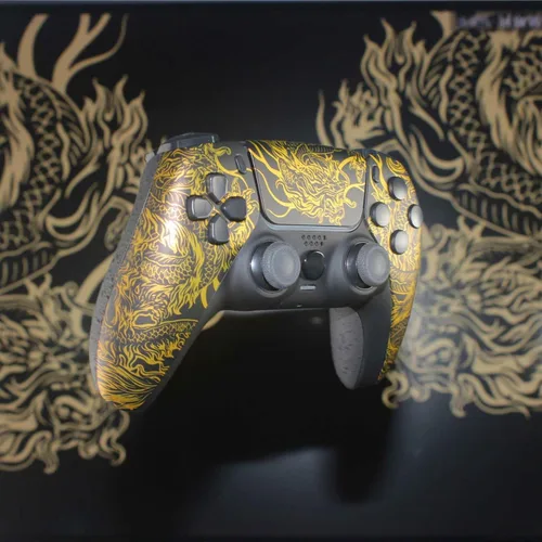 Vista 3 de Carcasa frontal trasera delantera y cubierta de almohadilla táctil personalizada con tornillos herramientas para PS5 Game Controller Shells Black