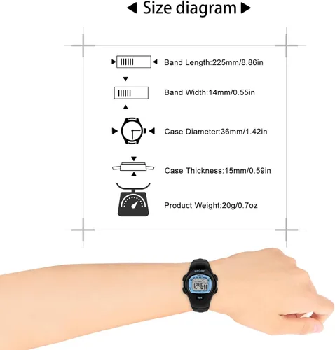 Vista 5 de Viecaeio Reloj deportivo digital para niños, resistente al agua y a prueba de golpes, multifuncional, con hermosa caja de regalo para niños y niñas