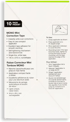 Vista 3 de Tombow Mono mini cinta correctora, Transparente Paquete de 10