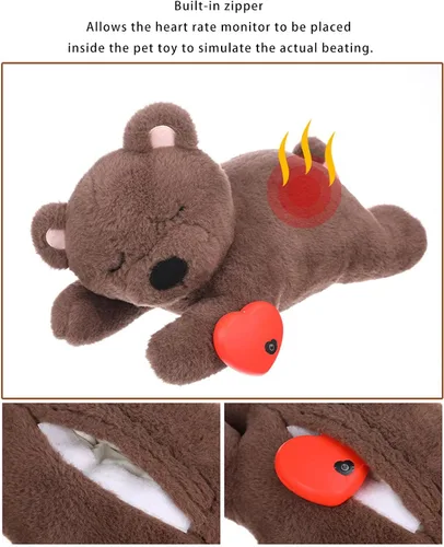 Vista 6 de ordinarYone Interactively Plush Dog Toy Realistic Simulation to Reduce Anxieties and Promote Sleep for Anxious Pet
