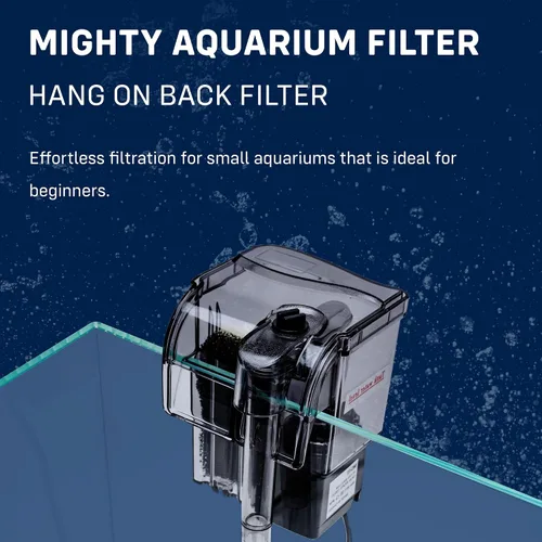 Vista 2 de Mighty Aquarium Filtro Colgante para Acuario - Filtro HOB para Acuario - Filtro Ajustable para Pecera - Filtros de Acuario - Filtro Nano