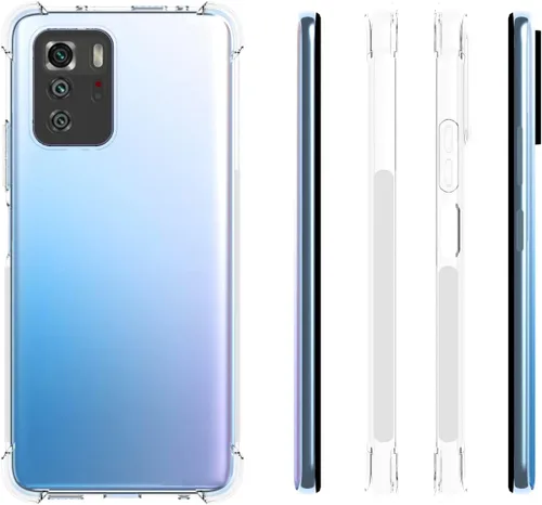 Vista 2 de USTIYA Caso para Poco X3 GT Clear TPU Cuatro Esquinas Cubierta Protectora Transparente Suave Funda