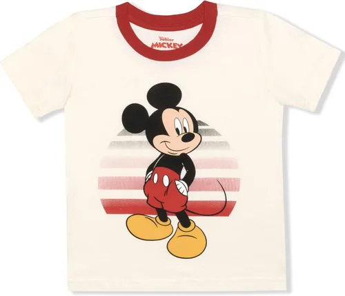 Vista 4 de Disney Mickey Mouse - Paquete de 2 camisetas para niños pequeños, color azulblancogris, Blanco