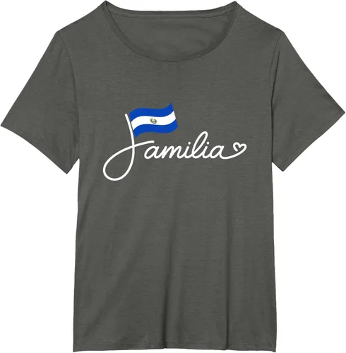 Vista 60 de El Salvador Familia - Camiseta con texto en inglés "La Familia de la Bandera Salvadoreña