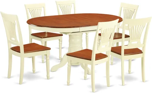 Vista 11 de East West Furniture KEPL5-WHI-W - Juego de mesa y sillas de cocina de 5 piezas, incluye una mesa de comedor ovalada con hoja de mariposa y 4 sillas