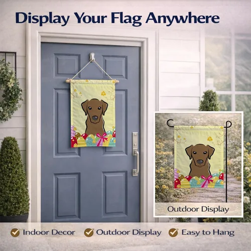 Vista 56 de Caroline's Treasures BB1923GF Bandera decorativa para jardín con diseño de Border Collie, para caza de huevos de Pascua, para jardín, jardín, patio