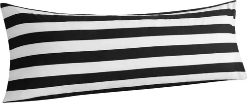Vista 15 de NTBAY Juego de 2 fundas de almohada a rayas Queen de microfibra cepillada de 1800 hilos a rayas blancas y negras, súper suaves y acogedoras