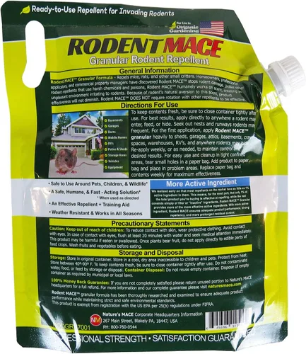 Vista 2 de Nature's MACE Repelente de roedores de 2.5 libras, cubre 440 pies cuadrados, repele ratones y ratas, mantiene a ratones, ratas y roedores fuera