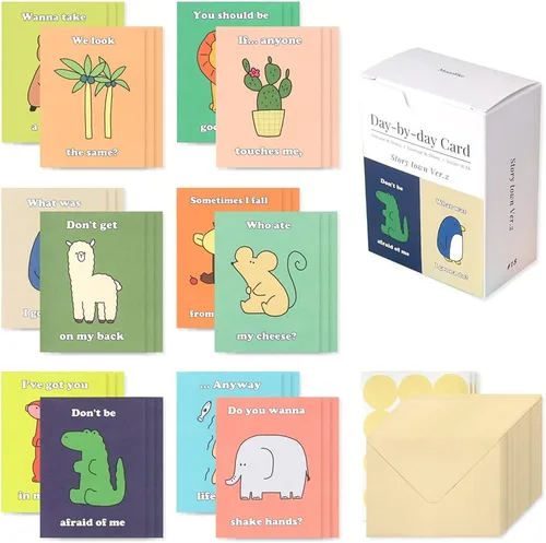 Vista 29 de Monolike Tarjeta Día a Día, 101 Seúl Doce Meses - Mezcla de 48 Mini Tarjetas Individuales, 24 sobres Paquete
