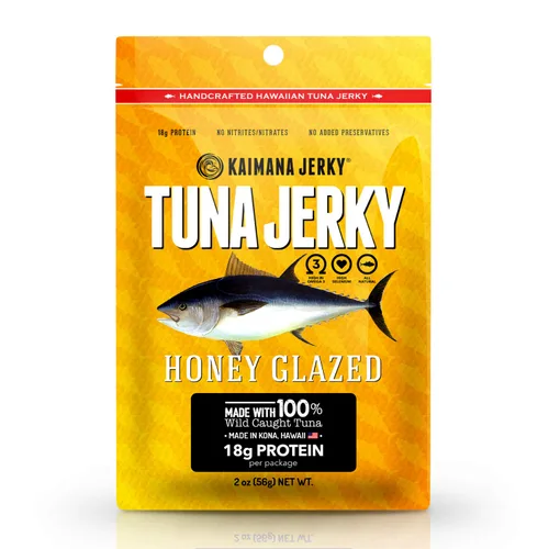 Vista 14 de Kaimana Ahi Atún Jerky, chile hawaiano, 2 onzas, capturado en la naturaleza, alto en Omega 3, totalmente natural, fabricado en los Estados Unidos